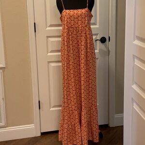 Mossimo Supply Co. Orange and White Maxi Sundress
